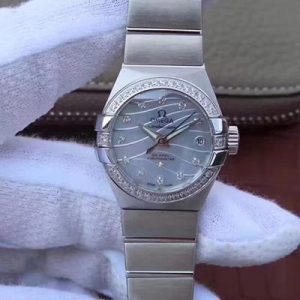 Omega Constellation Double EaOmega Constellation Double Eagle Lady Blue Mother-Of-Pearl Dial 27MM 3S Factory Replica Watch - UK Replica