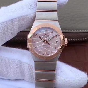 Omega Constellation DouOmega Constellation Double Eagle Lady Pink Mother-Of-Pearl Dial 27MM 3S Factory Replica Watch - UK Replica