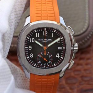 Patek Philippe Aquanaut Chronograph 5968A Orange Rubber Strap Black Dial Replica Watch - UK Replica