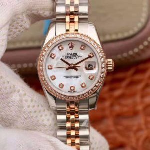 Rolex Lady Datejust Two Tone Bracelet 28MM Enamel Dial Replica Watch - UK Replica