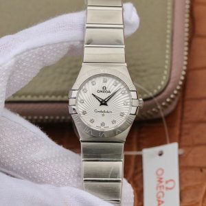 Omega Constellation Ladies 27mm 123.10.27.60.55.001 TW Factory White Textured Dial Replica Watch - UK Replica
