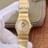 Omega Constellation Ladies 27MM TW Factory 18K Yellow Gold Textured Diamond Dial Replica Watch - UK Replica