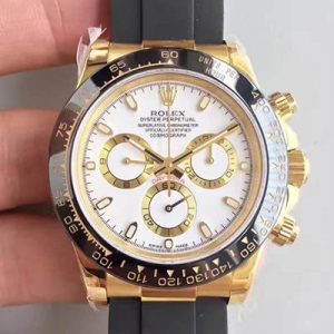 Rolex Daytona Cosmograph 116518LN Yellow Gold AR Factory White Dial Replica Watch - UK Replica