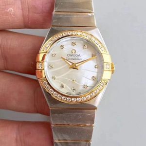 Omega Constellation Ladies 123.25.24.60.55.011 White Mother Of Pearl Dial Replica Watch - UK Replica