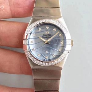Omega Constellation Ladies 123.15.24.60.55.006 Blue Dial Replica Watch - UK Replica