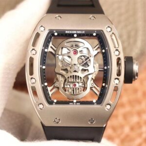 Richard Mille RM052 ZF Factory Silver Titanium Skull Dial Replica Watch