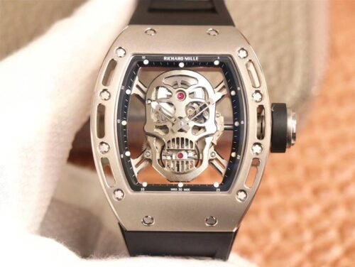 Richard Mille RM052 ZF Factory Silver Titanium Skull Dial Replica Watch