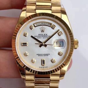 Rolex Day-Date M128238 EW Factory White Dial Diamond Time Scale Replica Watch