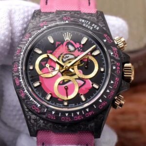 Rolex Daytona Cosmos Chronograph Carbon Fiber Edition Pink Exploded Dragon Dial Replica Watch