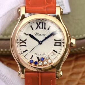 Chopard Happy Sport 274808 Rose Gold Diamonds YF Factory White Dial Replica Watch