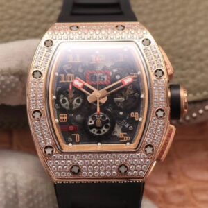 Richard Mille RM011 RG/5423 Felipe Massa KV Factory Rose Gold Diamond Bezel Replica Watch