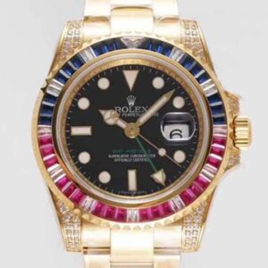 Rolex GMT Master II 116758 SAru-78208 ROF Factory Black Dial Replica Watch