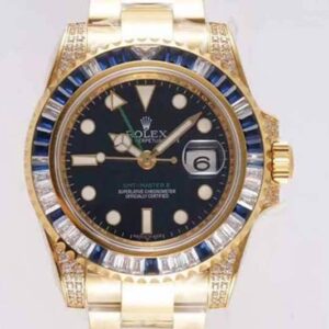 Rolex GMT Master II 116758 SAru ROF Factory Blue White Diamond Replica Watch