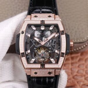 Hublot Masterpiece Tourbillon 906.OX.0123.VR.AES13 JB Factory Rose Gold Diamond Replica Watch