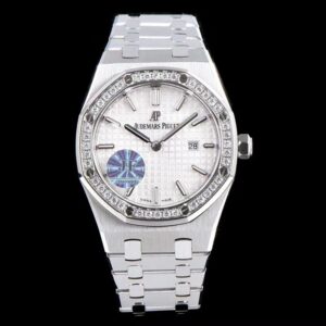 Audemars Piguet Royal Oak Quartz 67651ST.ZZ.1261ST.01 JF Factory White Dial Replica Watch