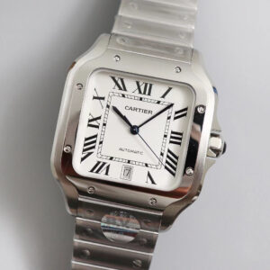 Cartier Santos WSSA0009 BV Factory White Dial Replica Watch