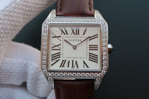 Cartier Santos WH100651 V6 Factory White Dial Replica Watch