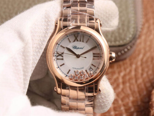 Chopard Happy Diamonds 274808-5002 YF Factory White Dial Rose Gold Replica Watch