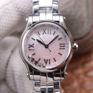 Chopard Happy Sport 278573 YF Factory Pink Dial Replica Watch