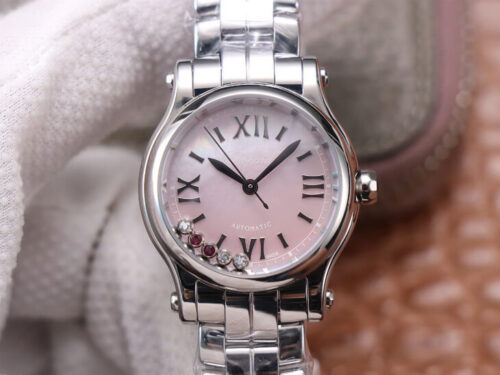 Chopard Happy Sport 278573 YF Factory Pink Dial Replica Watch