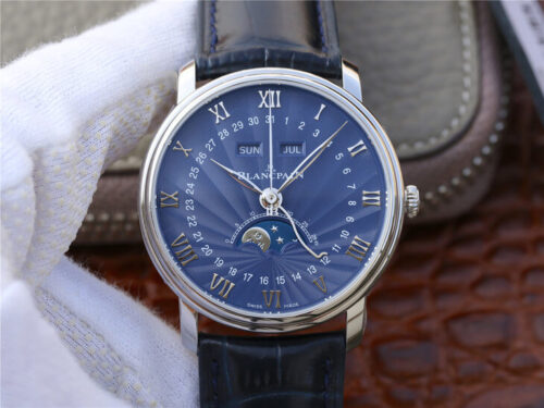 Blancpain Villeret 6654-1529-55B OM Factory V2 Blue Dial Replica Watch