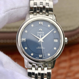 Omega De Ville 424.10.33.20.53.001 MKS Factory Diamond Blue Dial Replica Watch