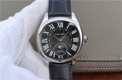 Drive De Cartier Moonphase WGNM0009 Black Dial Replica Watch