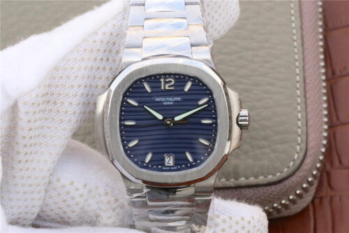Patek Philippe Nautilus Ladies 7118/1A-001 PF Factory Blue Dial Replica Watch