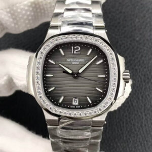 Patek Philippe Nautilus Ladies 7118-1200A-011 PF Factory Gray Black Gradient Dial Replica Watch