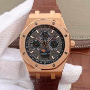 Audemars Piguet Royal Oak Perpetual Calendar 26574 JF Factory Rose Gold Grey Dial Replica Watch