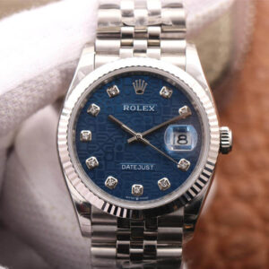 Rolex Datejust M126234-0011 36MM EW Factory Diamond-Studded Blue Dial Replica Watch
