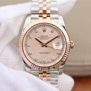 Rolex Datejust M126331-0008 EW Factory Rose Gold Sundust Dial Replica Watch