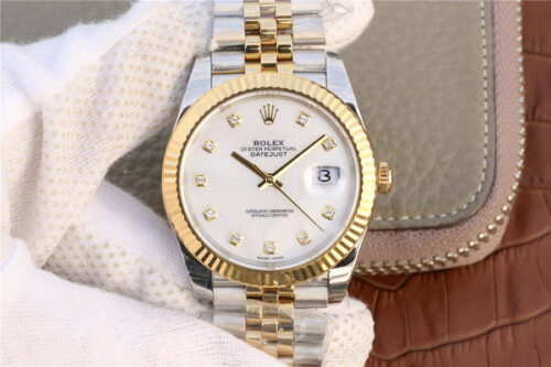 Rolex Datejust M126333-0018 EW Factory Yellow Gold White Dial Replica Watch