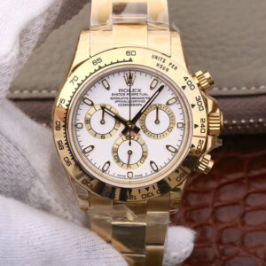 Rolex Daytona Cosmograph M116508-0001 JH Factory Yellow Gold White Dial Replica Watch