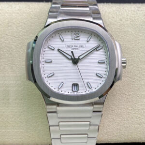Patek Philippe Nautilus Ladies 7118/1A-010 3K Factory Silver Dial Replica Watch