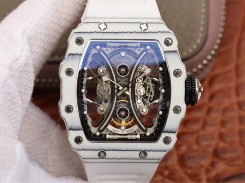 Richard Mille RM53-01 KV Factory White TPT Carbon Fiber Skeleton Dial Replica Watch