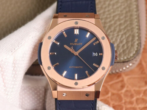 Hublot Classic Fusion 511.OX.7180.LR WWF Factory Rose Gold Blue Dial Replica Watch
