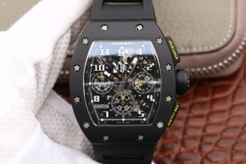 Richard Mille RM-011 KV Factory Carbon Fiber Black Strap Replica Watch