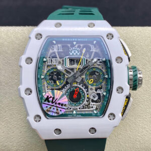 Richard Mille RM011-03 KV Factory White Ceramic Skeleton Dial Replica Watch