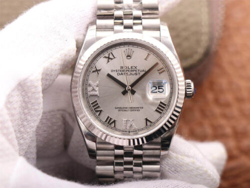 Rolex Datejust M126234-0029 EW Factory Diamond Silver Dial Replica Watch