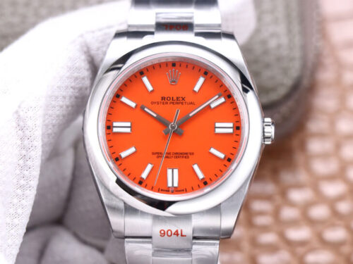 Rolex Oyster Perpetual M124300-0007 41MM EW Factory Coral Red Dial Replica Watch