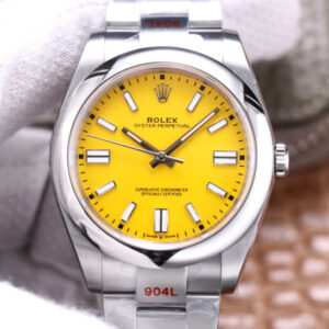 Rolex Oyster Perpetual M124300-0004 41MM EW Factory Yellow Dial Replica Watch