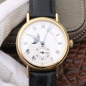 Breguet Classique Moonphase 4396 Yellow Gold White Dial Replica Watch