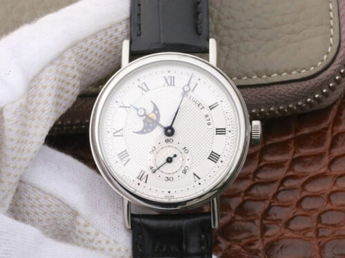 Breguet Classique Moonphase 4396 Stainless Steel White Dial Replica Watch
