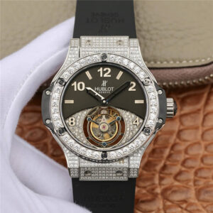 Hublot Big Bang Tourbillon Stainless Steel Diamond Black Dial Replica Watch