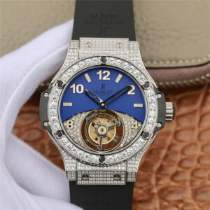 Hublot Big Bang Tourbillon Stainless Steel Diamond Blue Dial Replica Watch