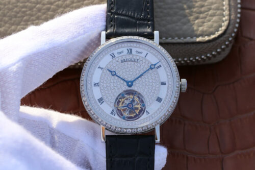Breguet Classique Ultra-Thin Tourbillon Stainless Steel Diamond Dial Replica Watch