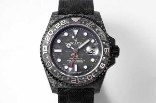Rolex GMT-MASTER II Diw Carbon Fiber Black Fabric Strap Replica Watch