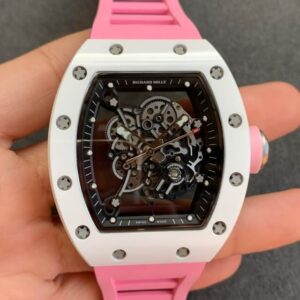 Richard Mille RM055 KV Factory V2 Pink Rubber Strap Replica Watch