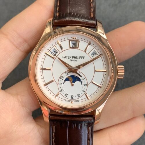 Patek Philippe Complications 5205R-001 GR Factory Rose Gold Milky White Dial Replica Watch